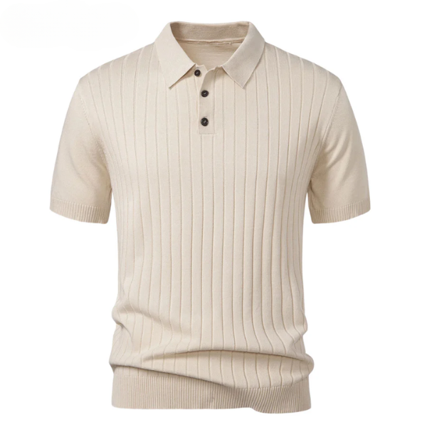 Stripe Knit Polo Shirt