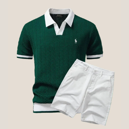 Riviera Knit Polo Set — Polo + Bermuda Premium